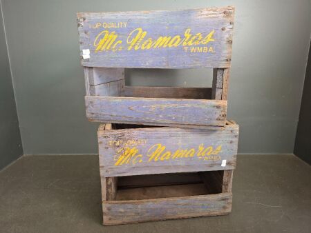 2 x Mc.Namara&rsquo;s Toowoomba Wooden Crates