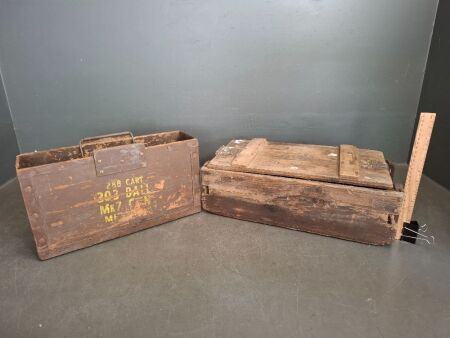 2 Ammunition Wooden Boxes