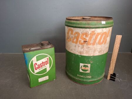 2 x Castrol Oil Drums