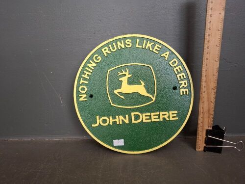 Nothing Runs Like a John Deere Cast Iron Wall Hanger