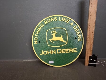 Nothing Runs Like a John Deere Cast Iron Wall Hanger