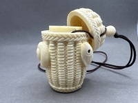 Ivory Basket with Lid - 4