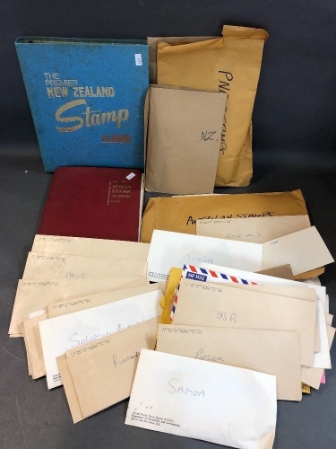 Box Lot of Stamps inc. Large Amount of Australian Unsorted + New Zealand Album