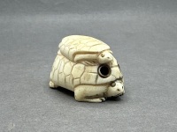 Japanese Netsuke Ivory Turtle Signed - 2