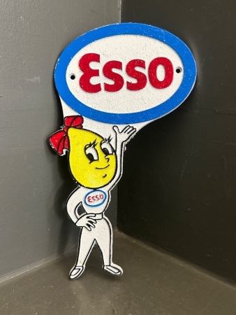 Esso Oil Drop Girl Cast Iron Wall Hanger