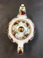 Royal Albert Old Country Roses Ruby Celebration Tea Pot c2001 - 5