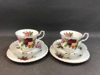 Pair of Royal Albert Kings Ransom Trios