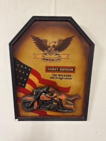 Wooden Harley Davidson The Wild One 1989 Sign