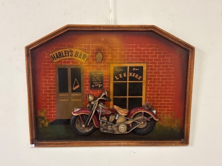 Harleys Bar Wooden Sign