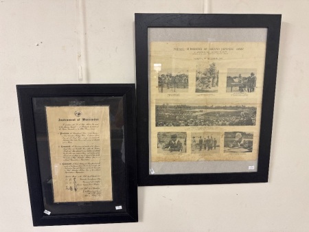 WW2 Instrument of Surrender & Newspaper Photos Clipping of the event