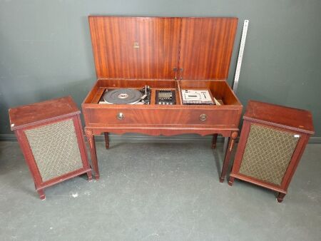 Mid Century Dynatron Garrad SP 25 MK IV Turntable Entertainment Unit with 2 Speakers
