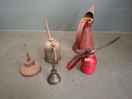 Assortment of Vintage Oil Cans