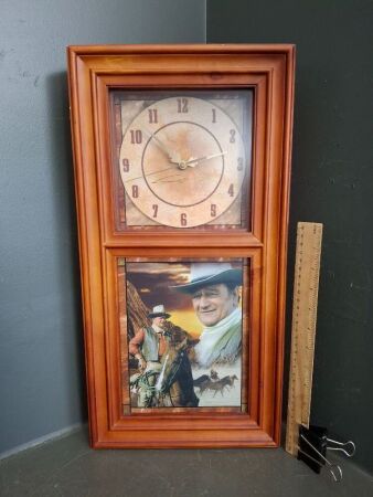John Wayne Timeless Hero Stained Glass Wall Clock