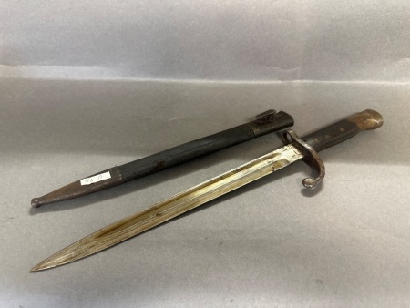 Bayonet in Leather Scabbard - 450mm - Marked