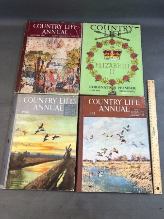 4 x Vintage Country Life Annuals from 1950's - Lot's of Colour Plates