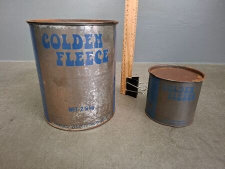2 Vintage Golden Fleece Petroleum Tins
