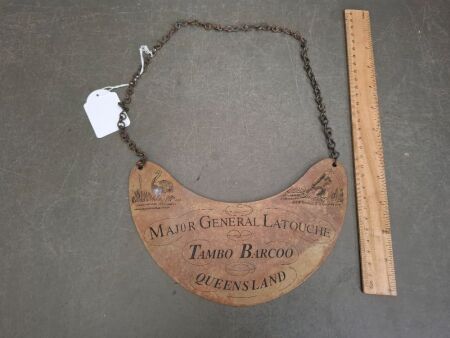Aboriginal Queensland Brass Breast Plate stamped Late 1800s