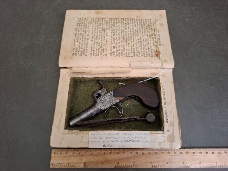 Percussion Muff Pistol & Mould C1850 in Book Casing