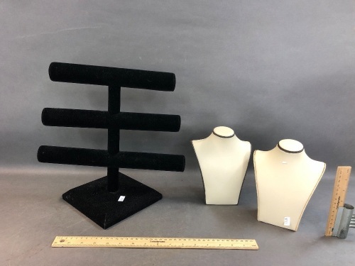 2 Shop Necklace Stands + Bracelet Stand