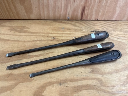 3 Vintage Infill Perfect Handle Screwdrivers - 2 marked Germany