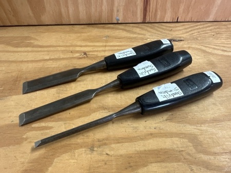 Lot of 3 Sandvik Sweden Chisels
