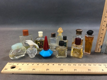 Collection of 12 Miniature French Perfume Bottles