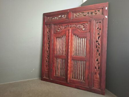 Balinese Style Carved Timber Mirror
