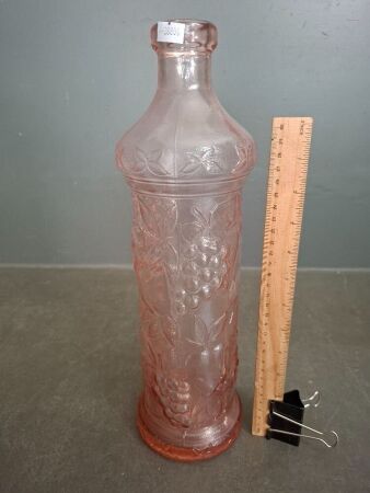 Vintage Pink Fruit Empoli Genie Bottle (no stopper) - Made in Italy