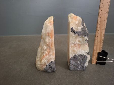 Pair of Handcarved Onyx Stone Bookends - Made in Mexico
