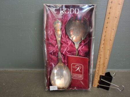 Vintage Rodd Silver-Plated Salad Servers