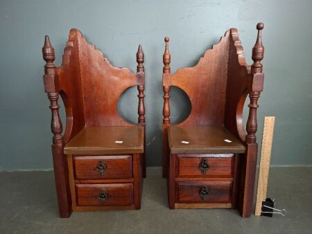2 x Corner Storage Vanity Dresser Cabinets