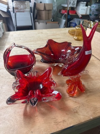 Red Ruby Mid Century Murano Glass