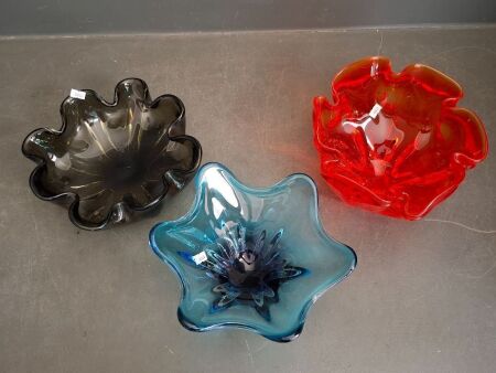 3 Murano Glass Bowls