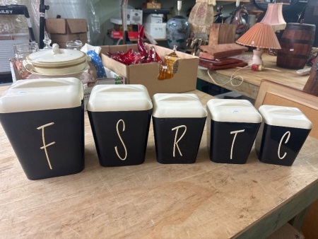 Vintage Gay Ware Black Kitchen Canisters