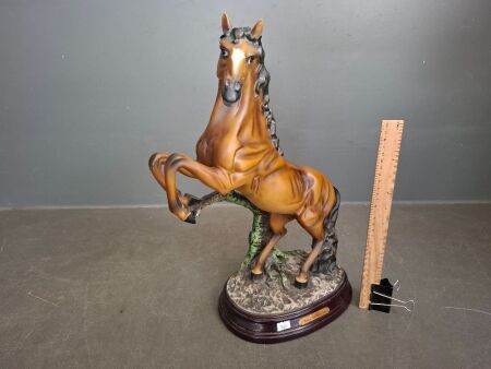 Fine Art Collection Rearing Horse Resin Sculpture