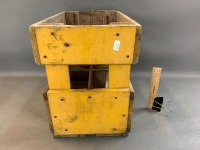 Vintage Yellow Timber Coca Cola 6 x 24Oz. Crate Stamped Sydney - 2