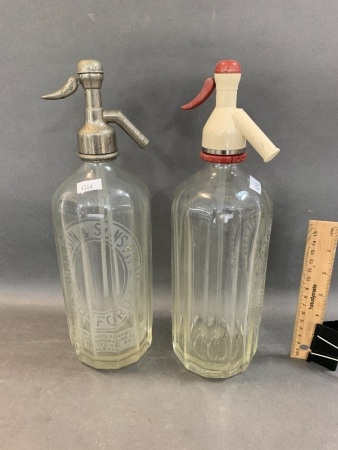 2 Vintage G.Margin & Sons Soda Syphons - 1 Gosford 1 Woy Woy