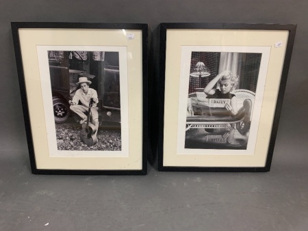 Pair of Framed Pop Culture Photographs - Bob Dylan & Marilyn Monroe