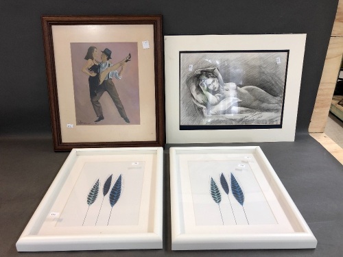 4 Asstd Pictures inc. Pair of Feather Prints, Tango, Rose from Titanic