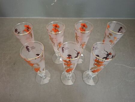 7 Vintage Libbey Calypso Pilsner Beer Glass