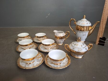 Fine China Gold and White Tea Set - Made in Japan