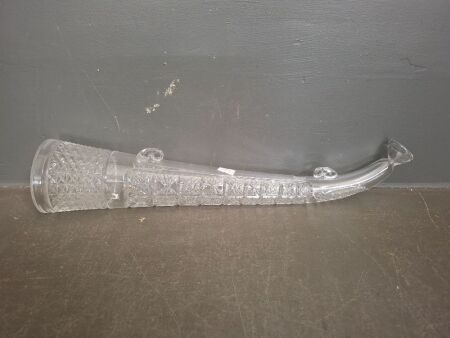 Vintage Soviet Crystal Horn of Plenty Hanging Vase