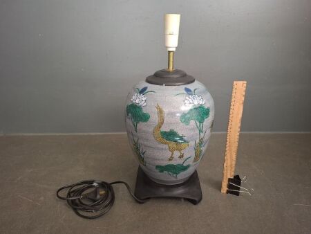 Vintage Hand Painted Ceramic Lamp
