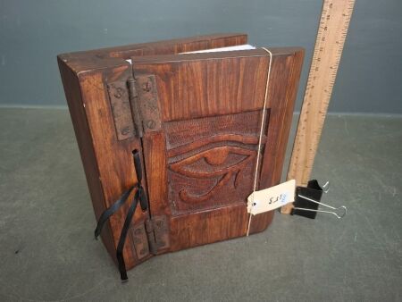 Hand Crafted Timber 'Eye of Horus' Journal