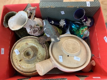 Box of Asstd. Pottery & Bric-a-Brac