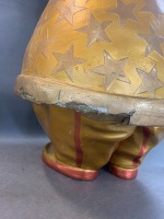 Large Fibreglass Gold Santa with Star - As Is - 2