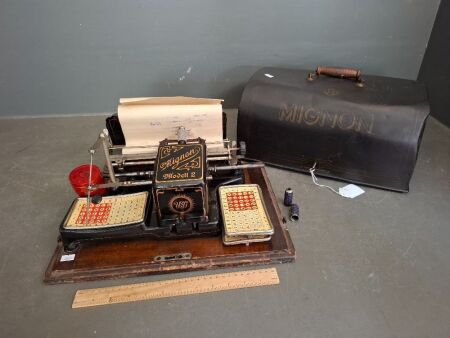 1900's German Rare Mignon 2 Portable Typewriter