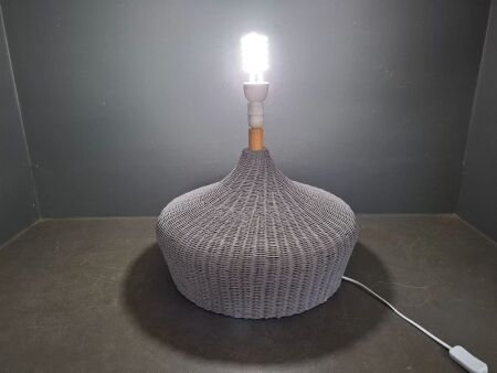 Large Grey Wash Rattan Table Lamp Base