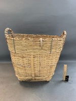 Large Heavy Duty Wired Split Cane Basket with Handles - 2