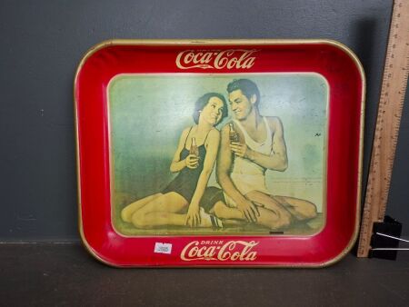 Vintage Coca Cola Tray Featuring Johnny Weissmuller (Tarzan)
